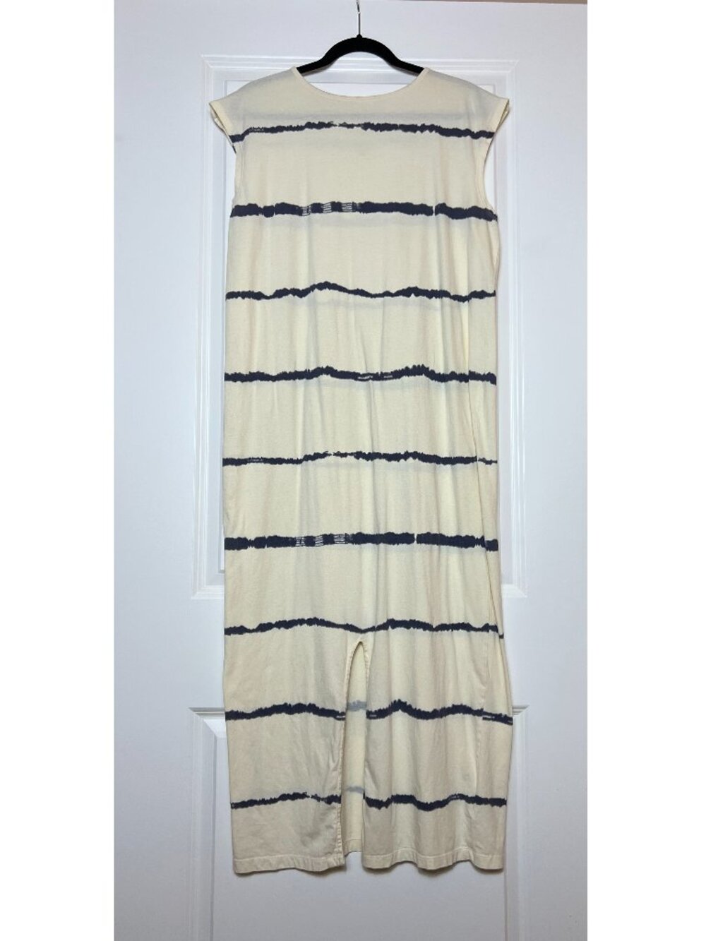 WVN For You Boho Cream Tie Dye Striped Organic Cotton Sleeveless Maxi Dress | M